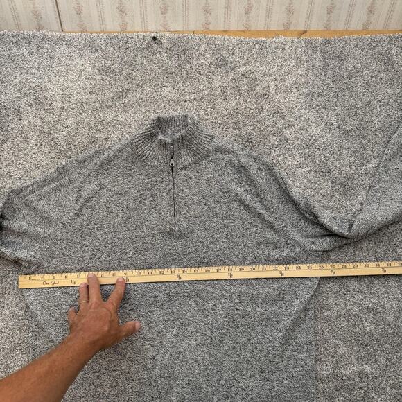Croft & Barrow Sweater Mens XXL Gray Quarter Zip Classic Cozy Grandpa Minimalist - Picture 3 of 10